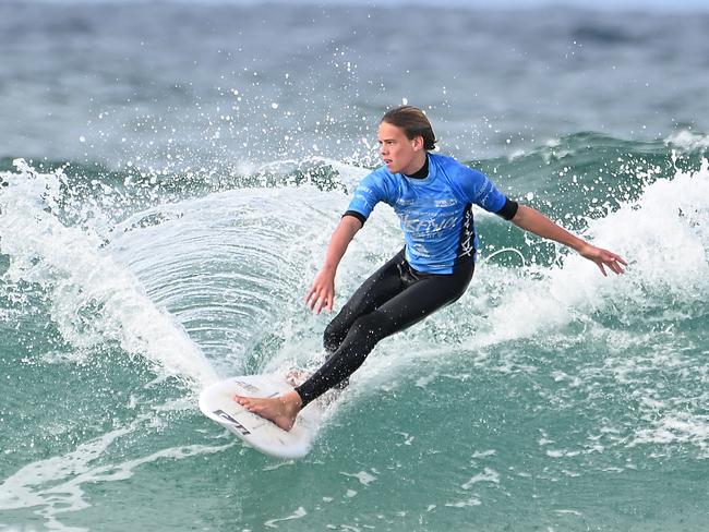 The finals of the boys individual events at the Australian Interschools Surfing Championships Friday May 24, 2024. Picture, John Gass
