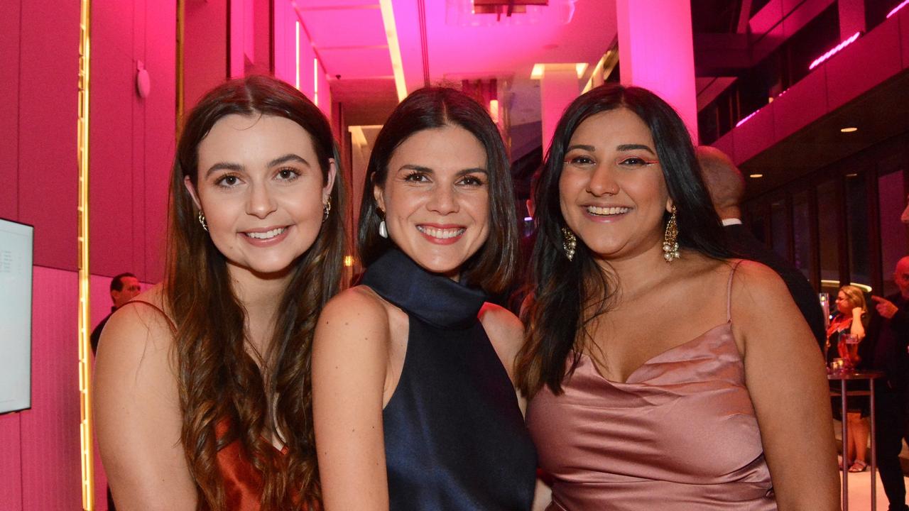 Isabel Croker, Sophie Miura and Kriti Gupta at the grand opening of The Langham Gold Coast, Surfers Paradise. Pic: Regina King