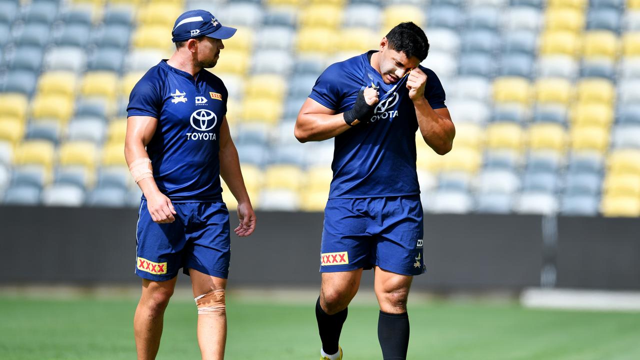 Jason Taumalolo has suffered an injury setback, fracturing the other wrist than the one injured in March. Picture: Alix Sweeney.