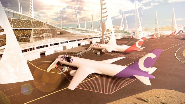 An artist’s impressions of a 24-hour export airport near Monarto.