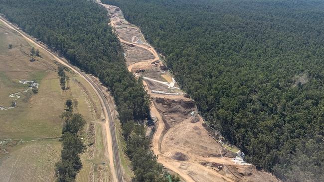 The staggering scale of the Gympie Bypass has been revealed in new aerial pictures captured by Gympie councillor Bruce Devereaux.