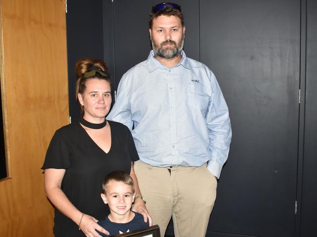 Shaun Brown with proud wife Larissa and son Connor.