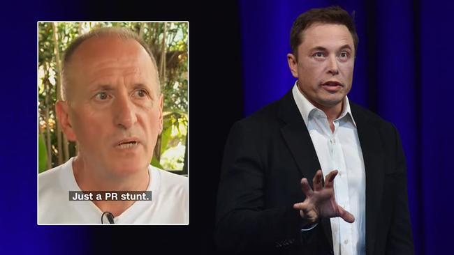 Elon Musk, right, has used Twitter to call a British cave diving expert Vernon Unsworth, inset, a pedo because he lives in Thailand.