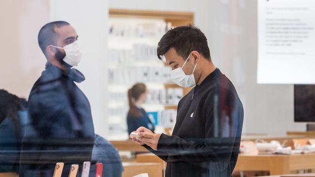 The Apple Store in Melbourne’s Chadstone shopping centre. Picture: Jake Nowakowski