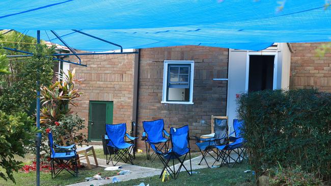 The backyard the Ryde halfway house where a fight broke out at a party. Picture: Cameron Richardson