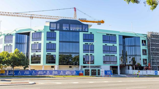 The front facade of Sunnybank’s Market Square is almost completed. Picture: Richard Walker