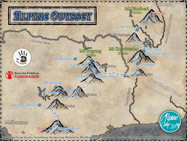 Alpine Odyssey Map.