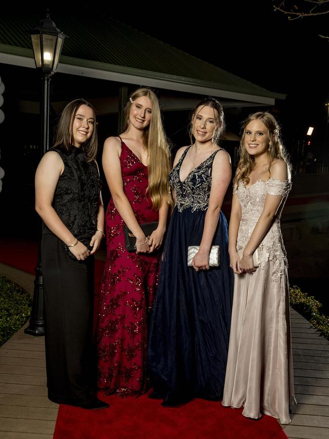 Formal for year 12 students from Emmanuel College. Erin Peters , Zoe Parzatka , Elissa Lott, Sophie Luvell . Picture: Jerad Williams