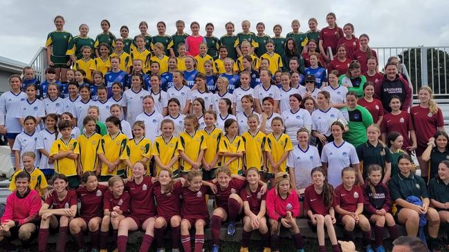 A group photo from a recent tournament with many girls that will be at the annual Football NSW Country Cup Tournament this weekend.