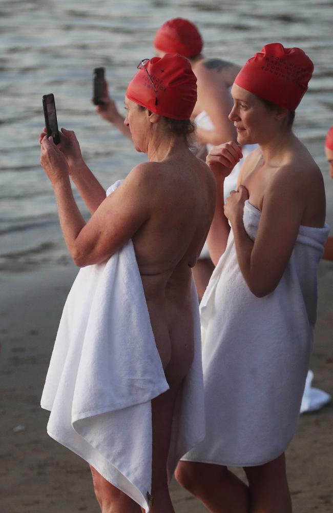 Nude Solstice Swim at Long Beach Sandy Bay as part of Dark Mofo 2022. Picture: Nikki Davis-Jones