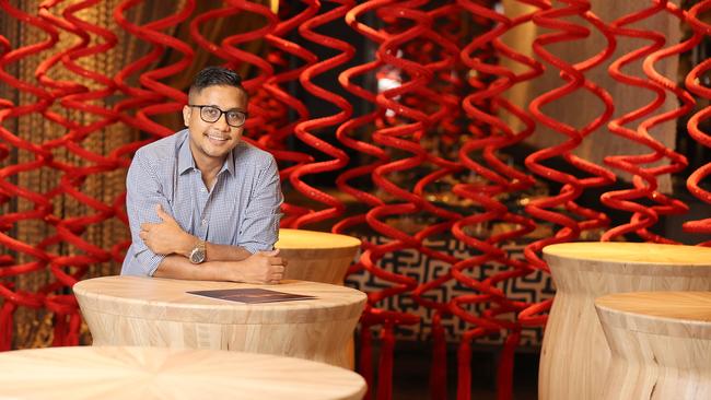 The Meat & Wine Co restaurant manager Dhiraj Karki at the new city steakhouse. Picture: NCA NewsWire / Kelly Barnes