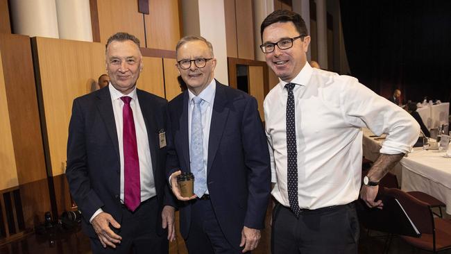 Craig Emerson, Prime Minister Anthony Albanese and David Littleproud. Picture: NCA NewsWire / Gary Ramage