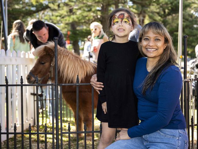 Riley, 5 and Nicole at CronullaFest at Cronulla on the 09/09/2023. Picture: Daily Telegraph/ Monique Harmer