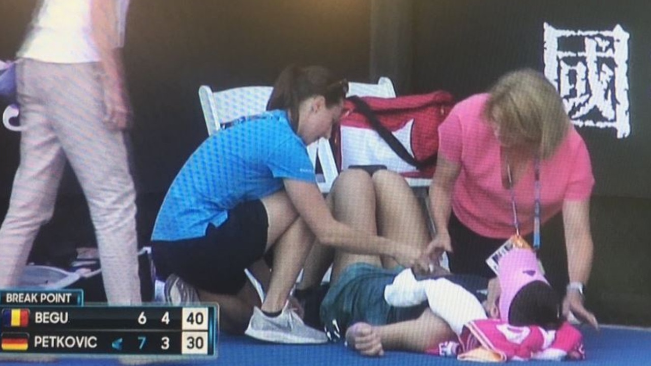 Andrea Petkovic was unable to continue.