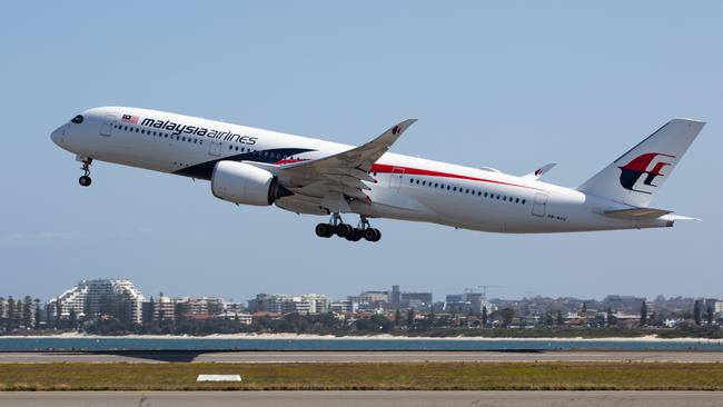 A Malaysia Airlines flight takes off at Sydney International Airport this week.