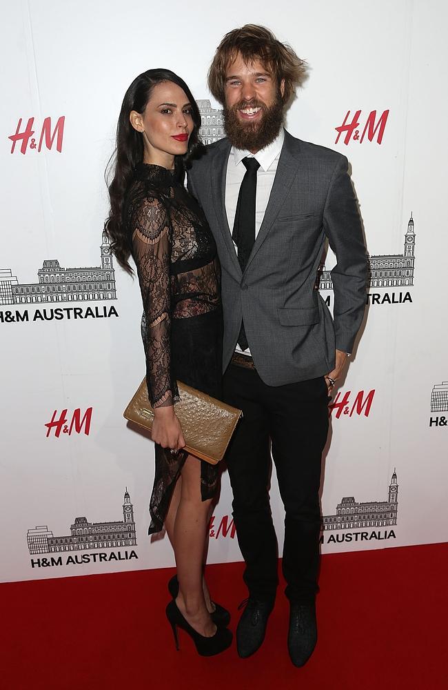 Model Sarah Van Staden and Channel V host Danny Clayton. (Photo by Graham Denholm/Getty Images)