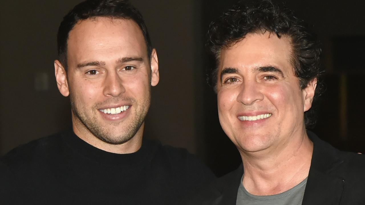 Scooter Braun (left) has just bought Scott Borchetta's (right) Big Machine Records, including Taylor Swift's entire music catalogue. Picture: Rick Diamond/Getty Images
