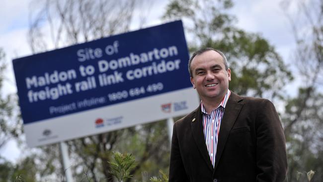 Wollondilly MP Jai Rowell in 2014 after securing funding for an engineering study. Picture: Robert Pozo