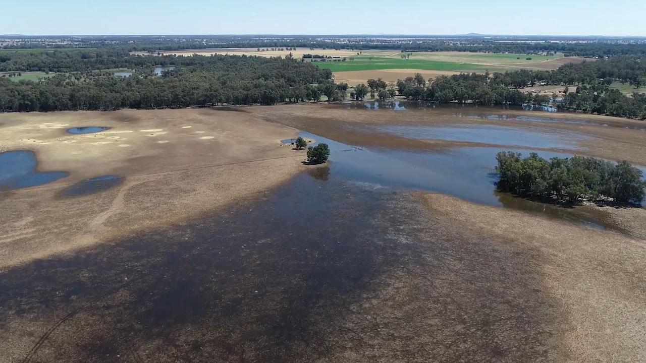 The water is yet to recede fully on Mr Darcy’s central west property. Picture: Rural Aid.