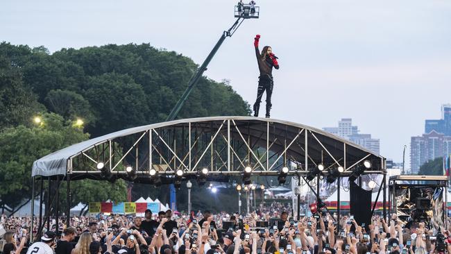 Jared Leto at the height of his live antics. Picture: WireImage.