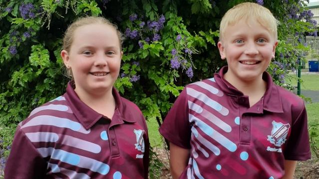 Tanduringie State School 2023 leaders: Sophie and Blake.