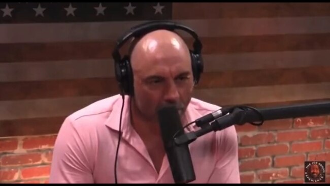 Joe Rogan warned of the dangers of AI in the future after a clip was released of a fictional podcast episode between Rogan and Donald Trump. Picture: The Joe Rogan Experience podcast