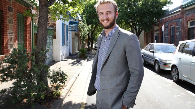 Anthony Templeton (The City, Reporter) at Alfred Street, Adelaide. City Living. 18/01/16 Picture: Stephen Laffer