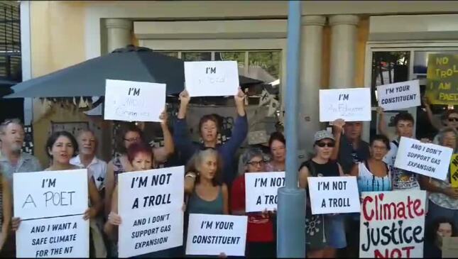 Anti-fracking protest outside Chief Minister's office