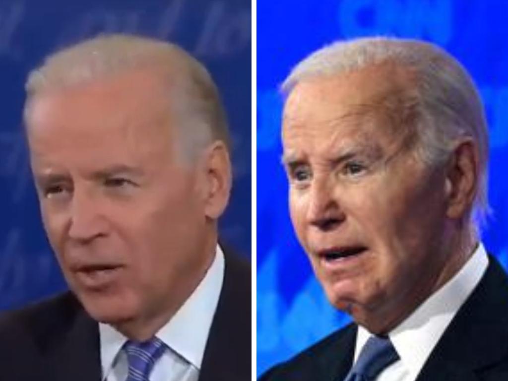 Joe Biden in 2012 compared with 2024. Picture: Supplied