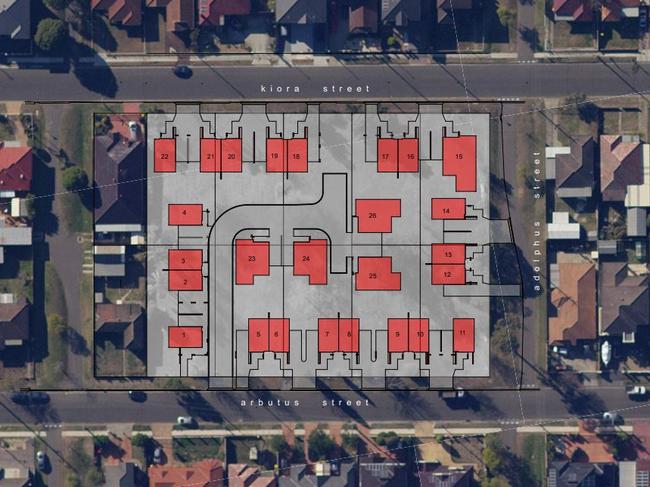 The proposed layout of the development, as per planning documents.