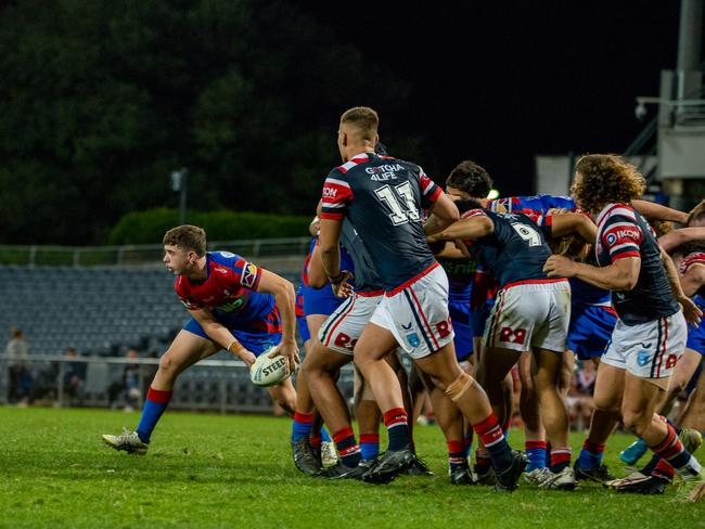 Malachi Smith passes from the scrum. Smith Picture: Thomas Lisson