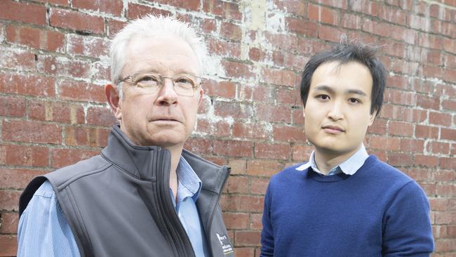 Hobart City Mission chief executive John Stubley and emergency relief officer Clinton Duong. Picture: RICHARD JUPE