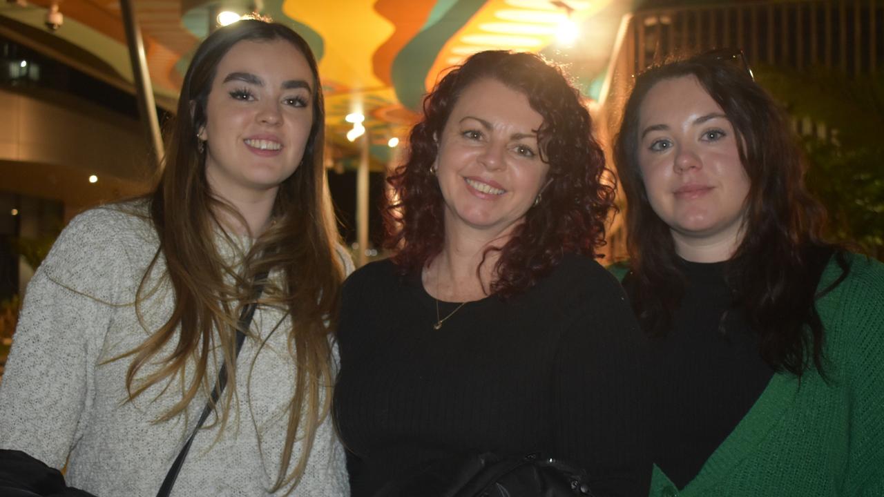 Kayley Armstrong, Prue Armstrong and Bree Armstrong watching the Matildas vs England semi-final clash in Ipswich. Photos by Georgie Walker.