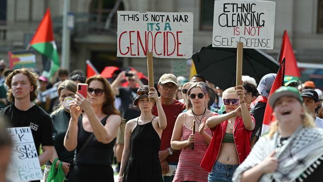 The November Brisbane protest for Palestine included teachers, students and education workers. Picture: Lyndon Mechielsen/Courier Mail