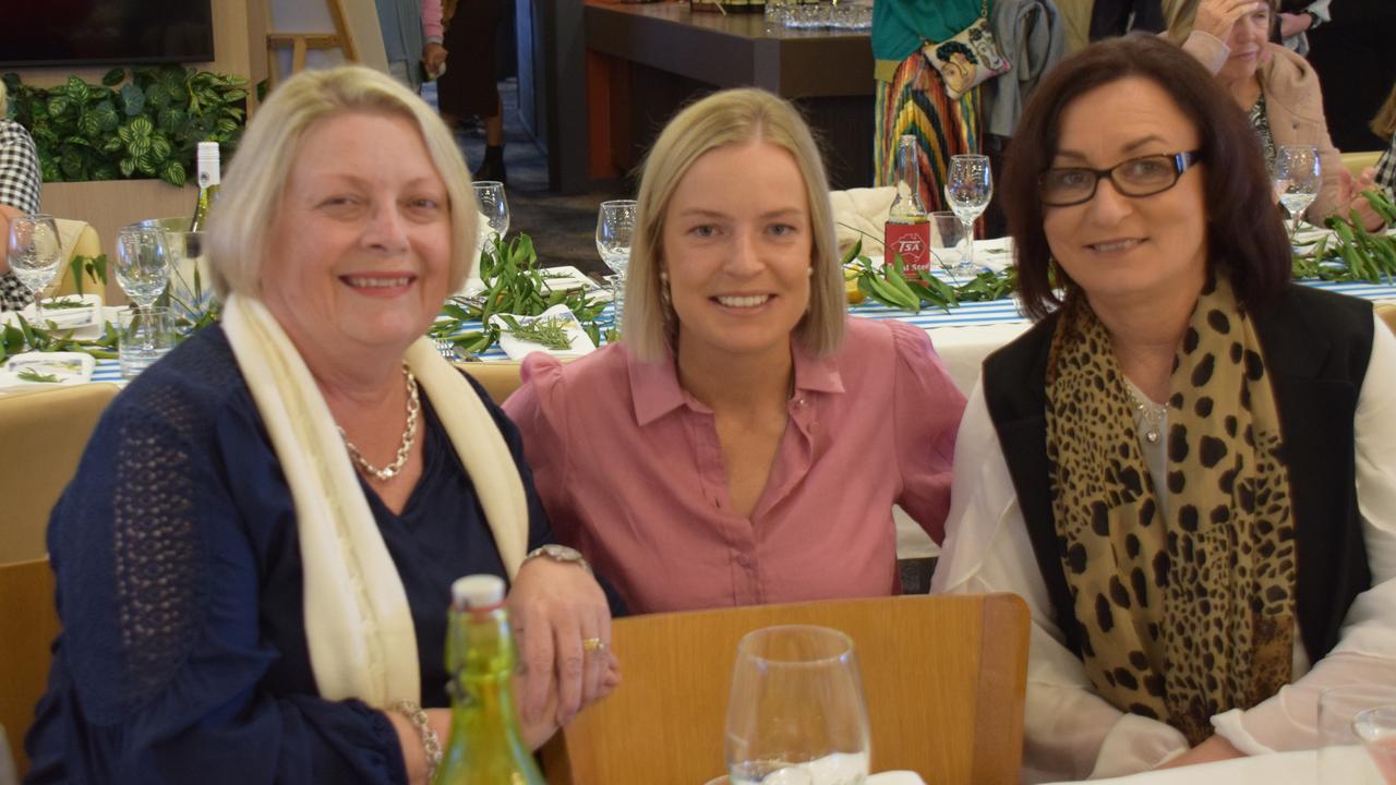 Leigh, Kaitlyn and Mary McDonald at the Dalby Diehards Ladies Long Lunch 2022. Picture: Emily Devon.