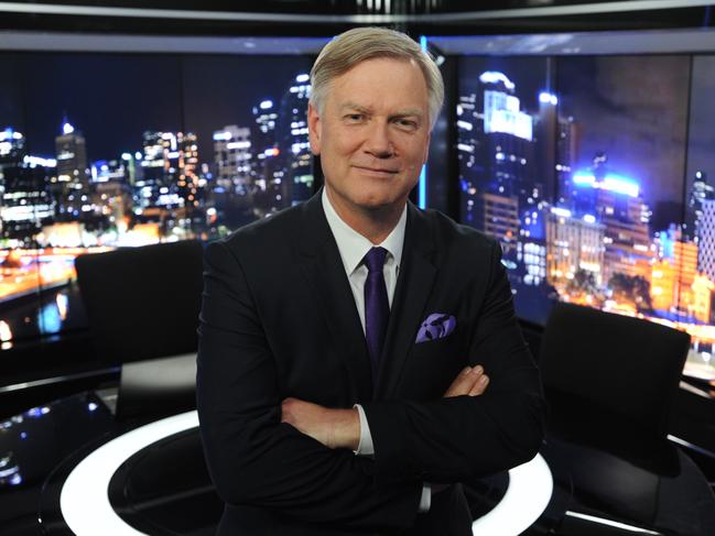 Andrew Bolt on the set of his new show for Sky News at the channel's Melbourne's studio. Picture: Andrew Henshaw