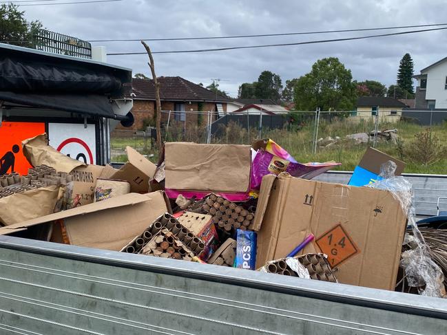 Rubbish and debris cleaned up after illegal fireworks on New Year's Eve 2024 across Canterbury-Bankstown. Picture: Supplied