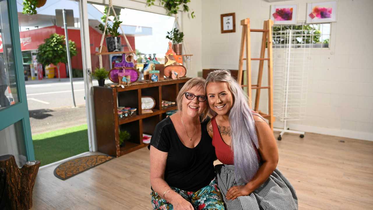 FRESH START: Gail (left) and Pete Williams are moving on from Wood 'n' Shabby with Emma-Jean Smith (right) taking over the shop, which will be renamed Her House of Resin and Co. Picture: Rob Williams