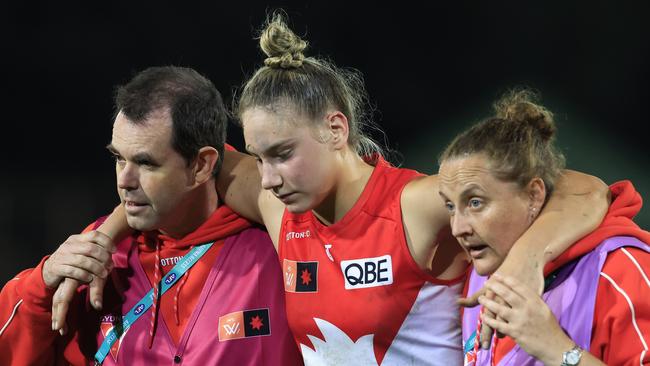 Montana Ham has been ruled out for the start of the AFLW season with a foot injury. Picture: Mark Evans/AFL Photos/via Getty Images