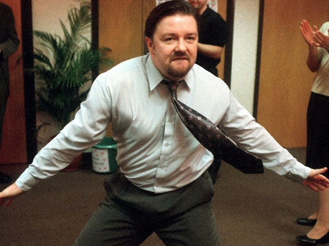 Actor Ricky Gervais as David Brent in the UK iteration of The Office.