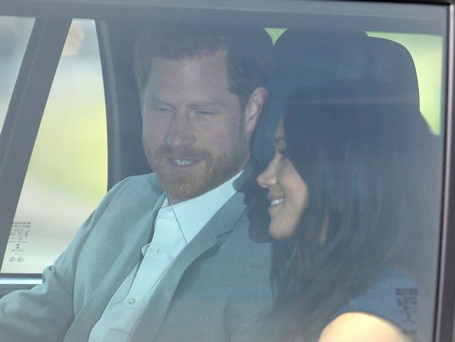 Prince Harry and Meghan Markle arrive at Windsor Castle. Picture: MEGA