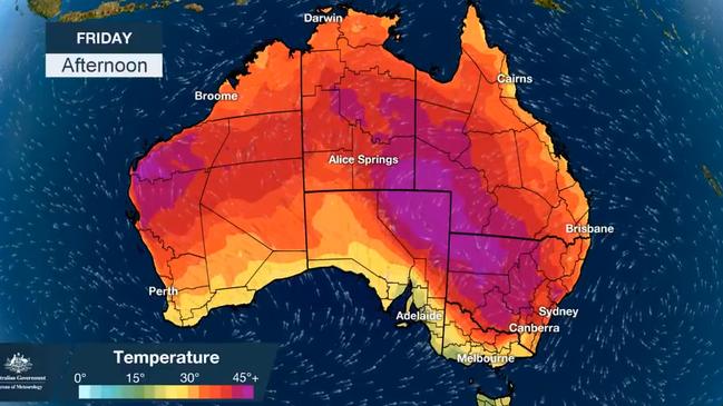 Last week’s heatwave highlighted the need for reliable electricity supplies. Picture: Bureau of Meteorology