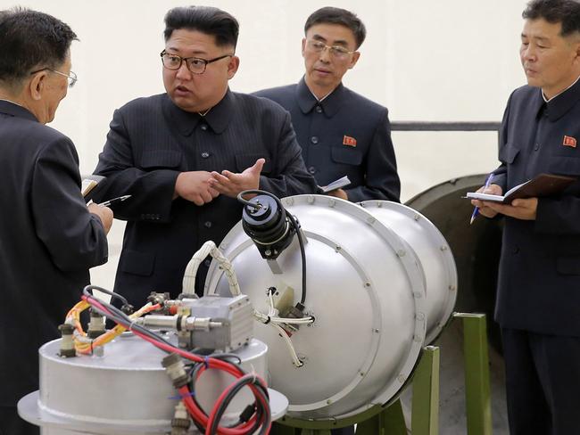 North Korea claimed it successfully tested a hydrogen bomb earlier this month. Picture: KNCA/AFP