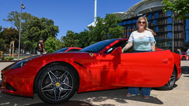 National Ferrari Owners club meet at Adelaide Oval. Photo: Naomi Jellicoe