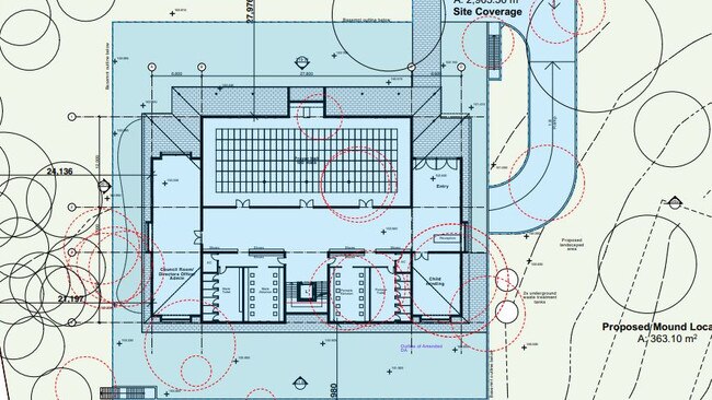 A design plan of the inside of the place of worship at 1 Larapinta Place