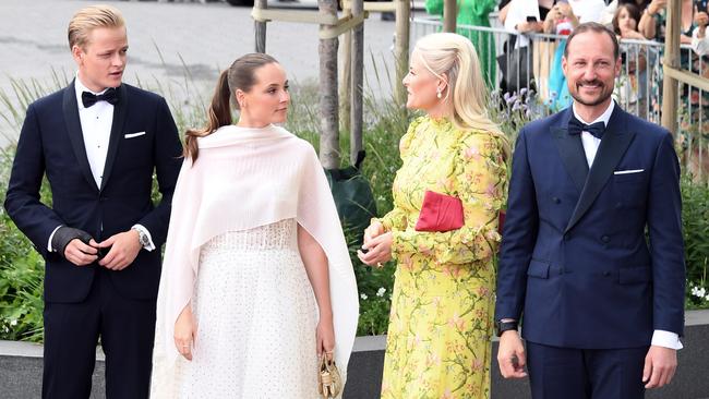Crown Princess Mette-Marit also has a son named Marius Borg Hoiby (left) from a previous marriage. Picture: Rune Hellestad/Getty Images