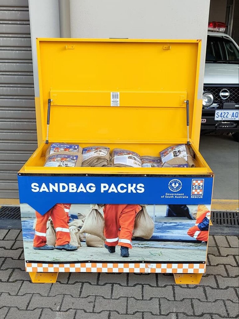 SA State Emergency Service sandbag pods taken at Mount Barker SES Unit. Picture SES