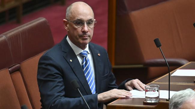 Embattled Victorian Liberal Senator David Van in the Senate on Thursday after his expulsion from the party room over allegations of inappropriate behaviour and sexual harassment. Picture: Martin Ollman/NCA NewsWire