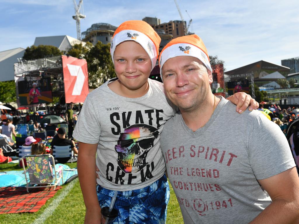 Zac and Matt Wood at the 2019 Elder Park Carols by Candlelight. Picture: AAP / Keryn Stevens