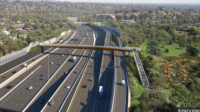 An artists’s impression of the Eastern Freeway at Lyndhurst.